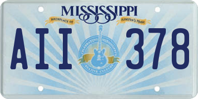 MS license plate AII378