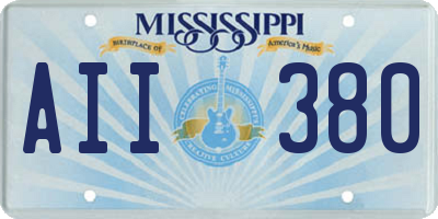 MS license plate AII380
