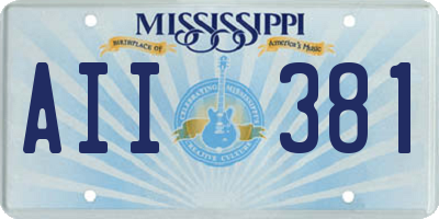 MS license plate AII381
