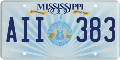 MS license plate AII383