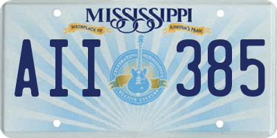 MS license plate AII385