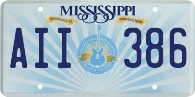 MS license plate AII386