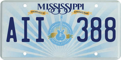 MS license plate AII388