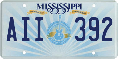MS license plate AII392