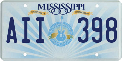MS license plate AII398