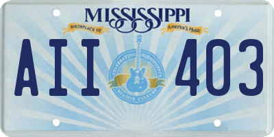 MS license plate AII403