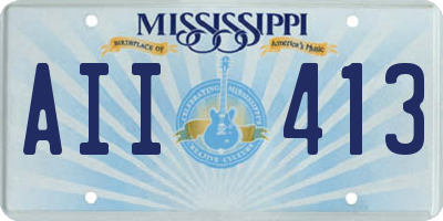 MS license plate AII413