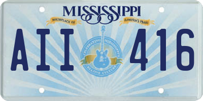 MS license plate AII416