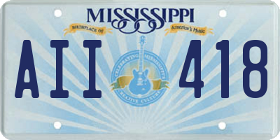MS license plate AII418