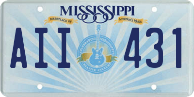 MS license plate AII431