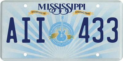 MS license plate AII433