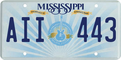 MS license plate AII443