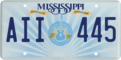 MS license plate AII445