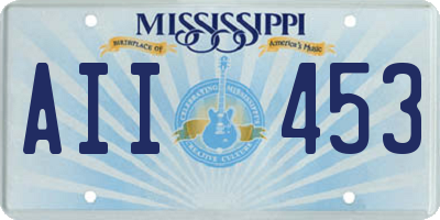 MS license plate AII453