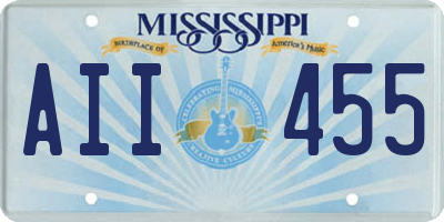 MS license plate AII455