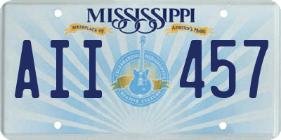 MS license plate AII457