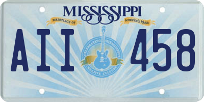 MS license plate AII458