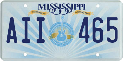 MS license plate AII465