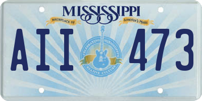 MS license plate AII473