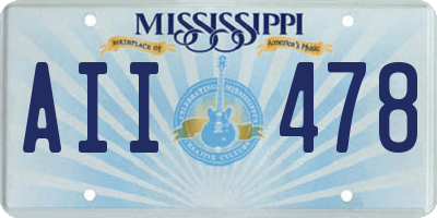 MS license plate AII478