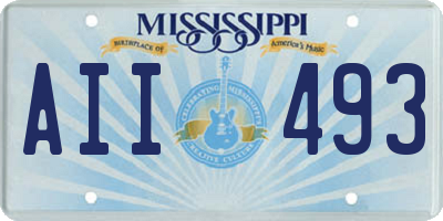 MS license plate AII493
