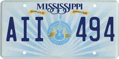 MS license plate AII494