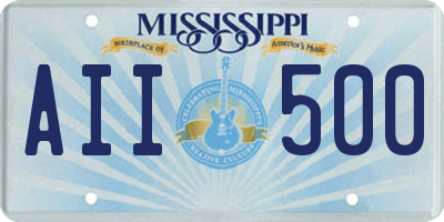 MS license plate AII500