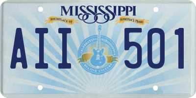 MS license plate AII501
