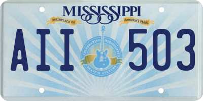 MS license plate AII503