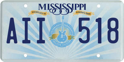 MS license plate AII518
