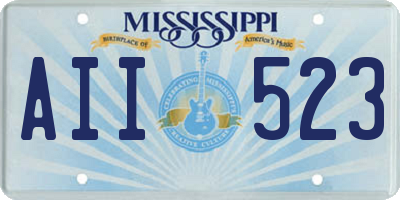 MS license plate AII523