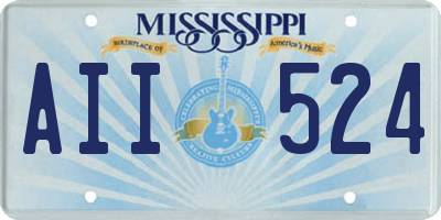 MS license plate AII524