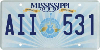 MS license plate AII531