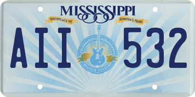 MS license plate AII532