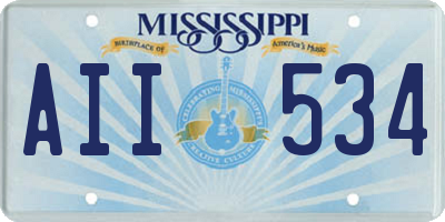 MS license plate AII534