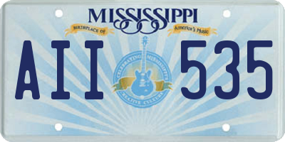 MS license plate AII535
