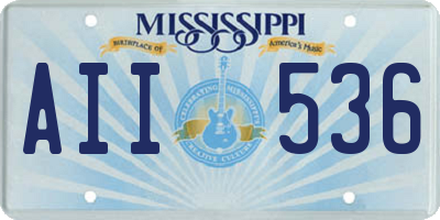 MS license plate AII536