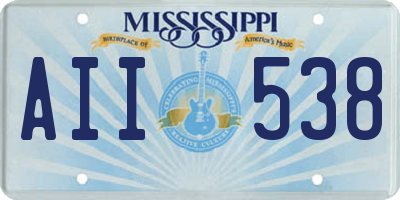 MS license plate AII538