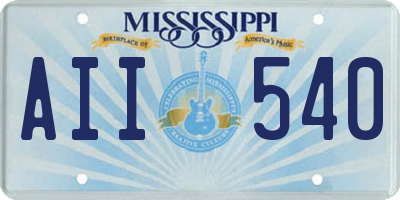 MS license plate AII540