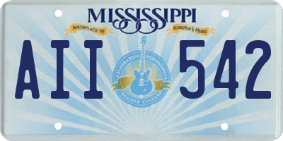 MS license plate AII542