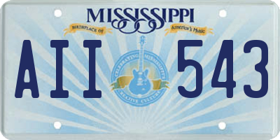 MS license plate AII543