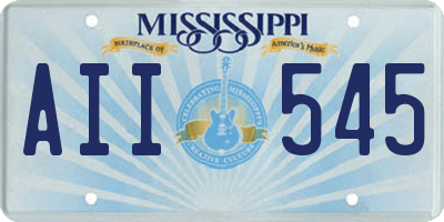 MS license plate AII545