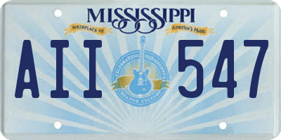 MS license plate AII547