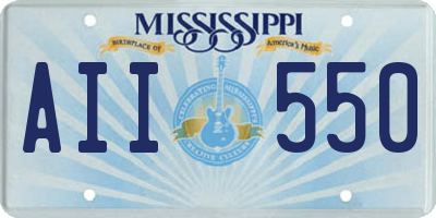 MS license plate AII550