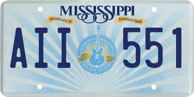 MS license plate AII551