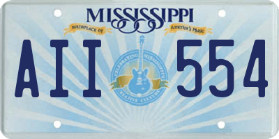 MS license plate AII554