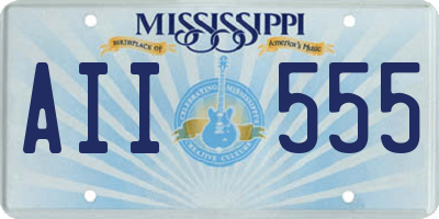 MS license plate AII555