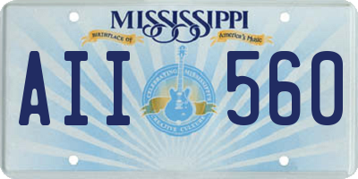 MS license plate AII560