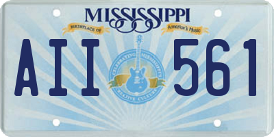 MS license plate AII561
