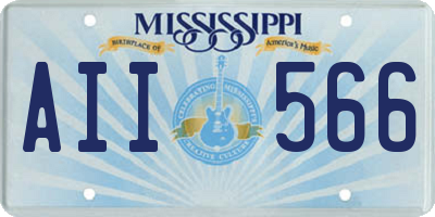MS license plate AII566